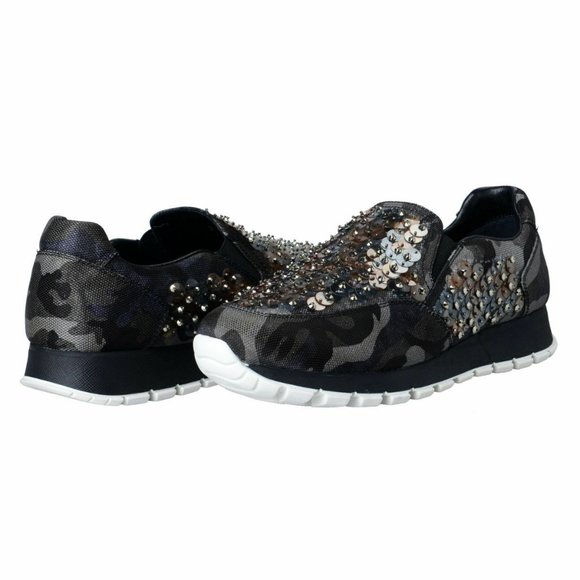 Prada Women's Sequin Decorated Moccasins Loafers - Picture 5 of 7